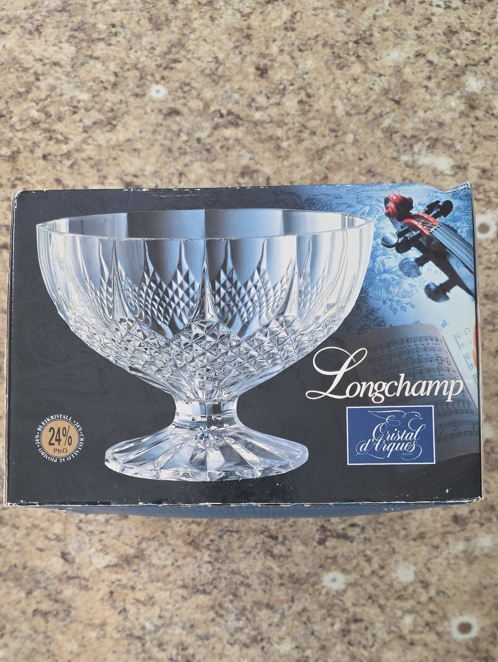 Longchamp Cristal d'Arques France Coup Sur Pied 8 3/4" Footed Bowl